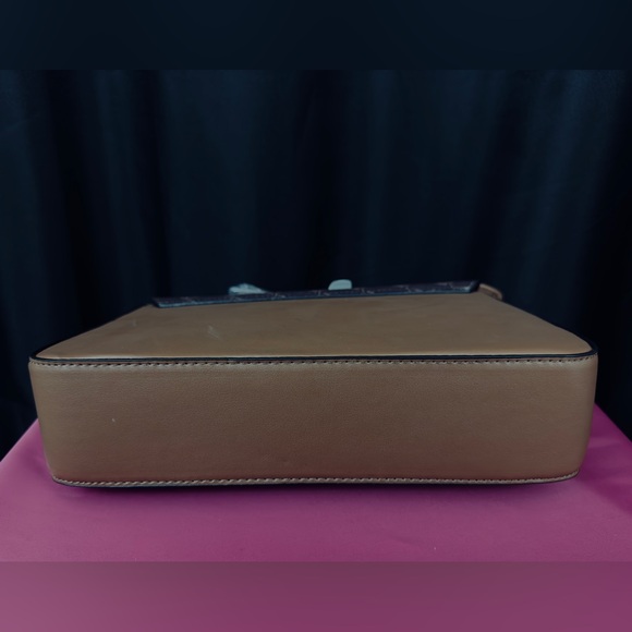 Nicole Miller Brown Logo Rose Gold Hardware Shoulder/Crossbody Bag Purse.    NWT - Picture 3 of 8